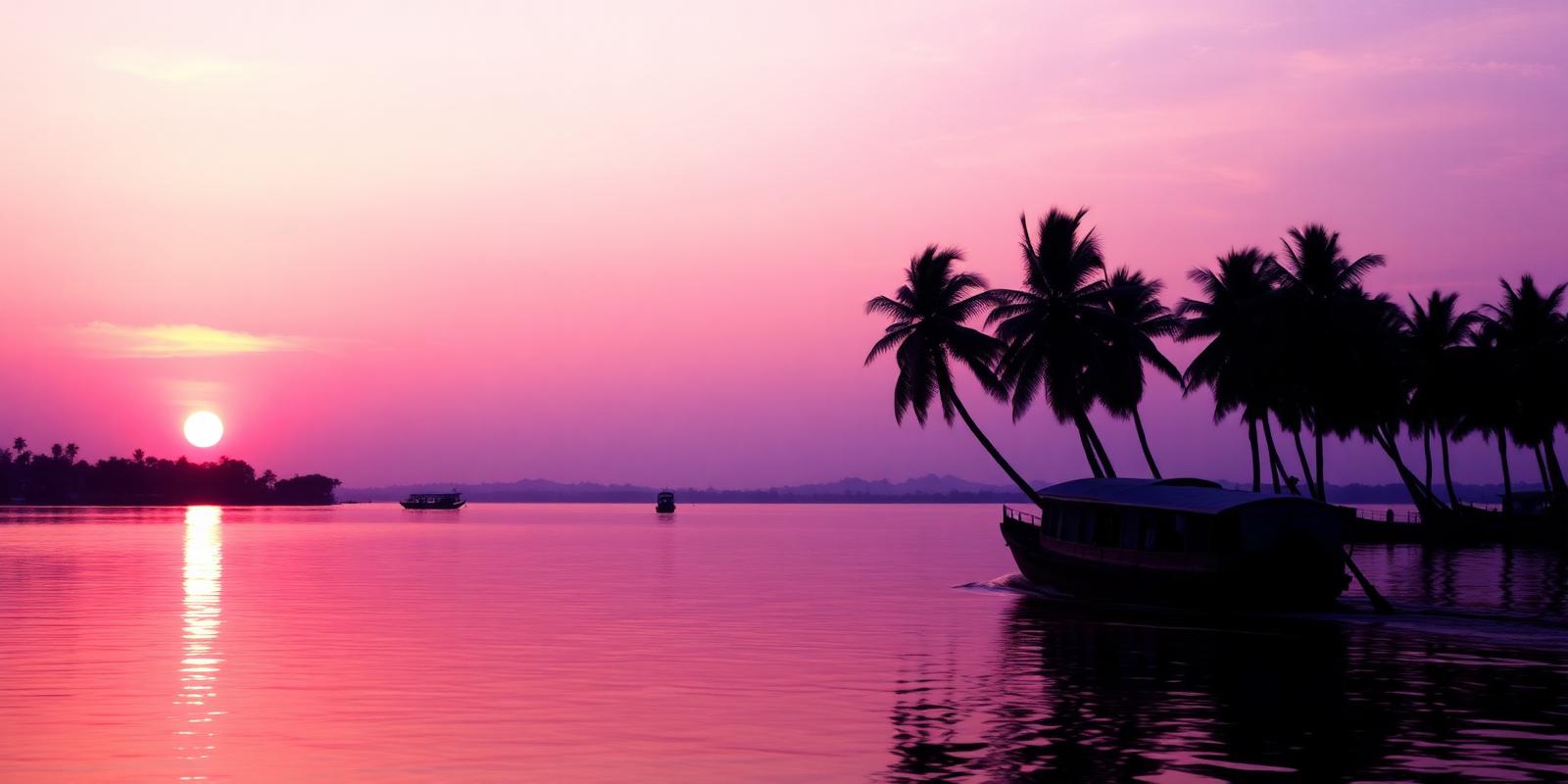Kerala backwaters at sunset